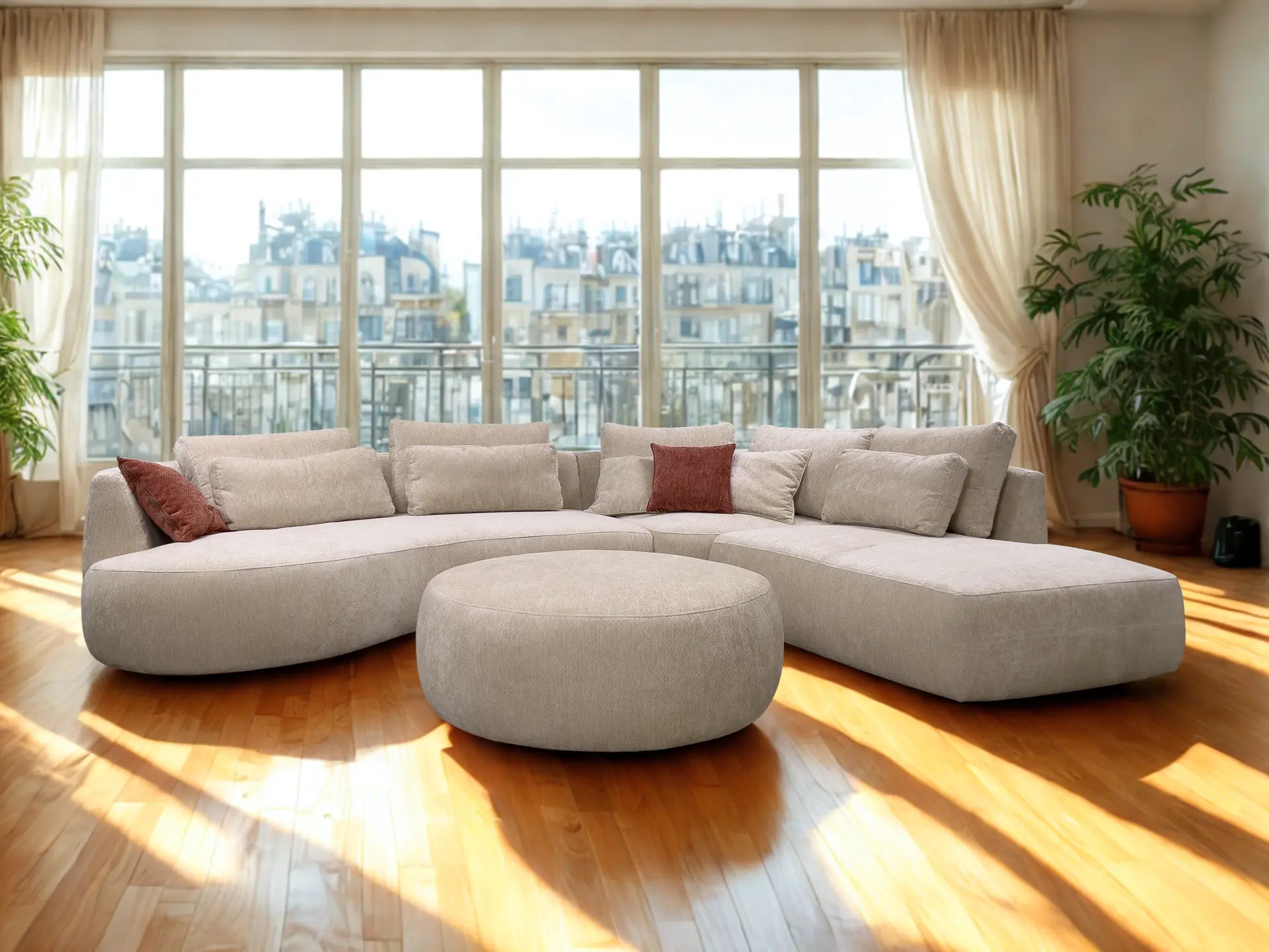 salon angle contemporainnen tissu Volga salon angle contemporainnen tissu Volga