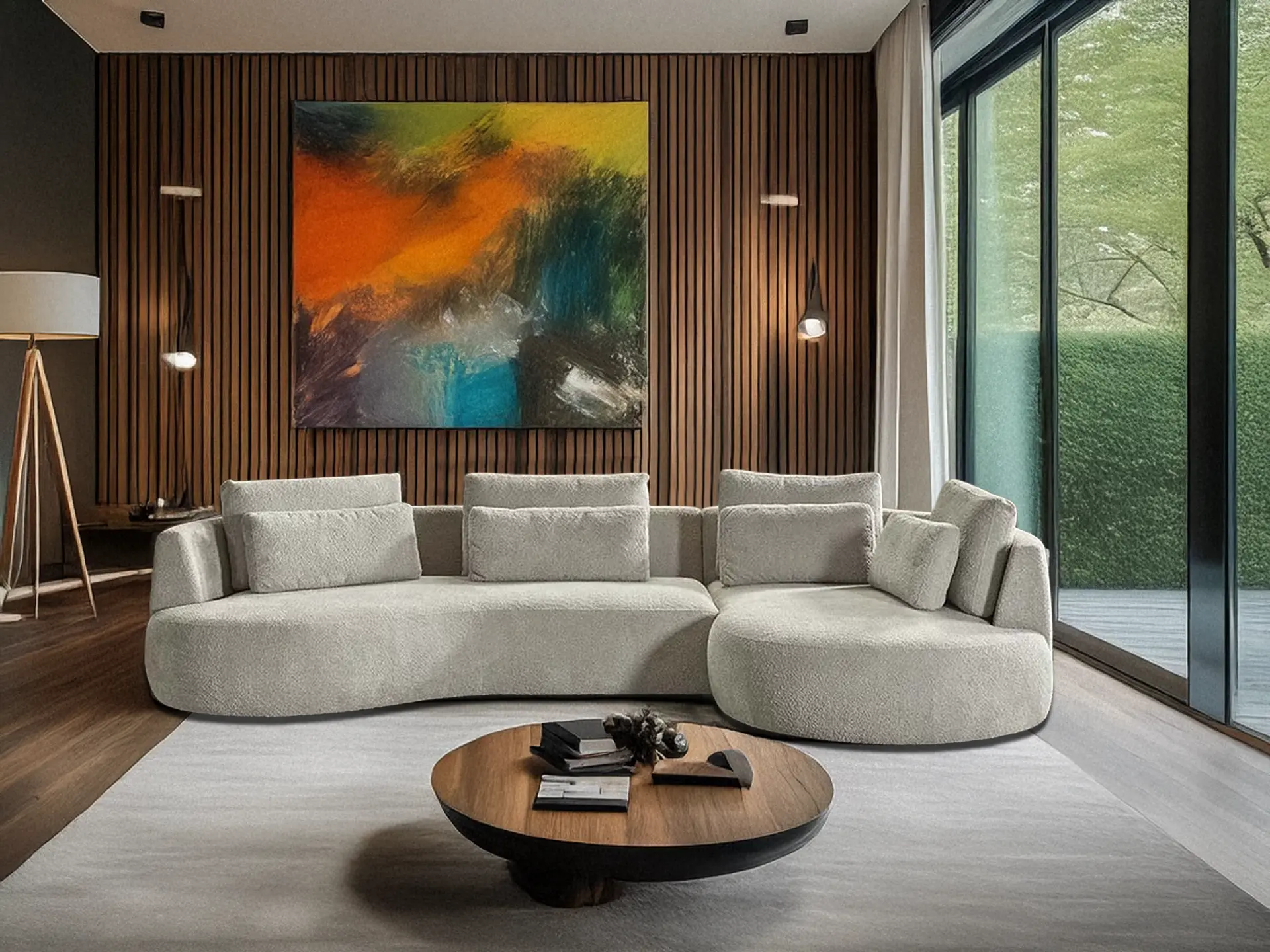 salon angle contemporainnen tissu Volga salon angle contemporainnen tissu Volga