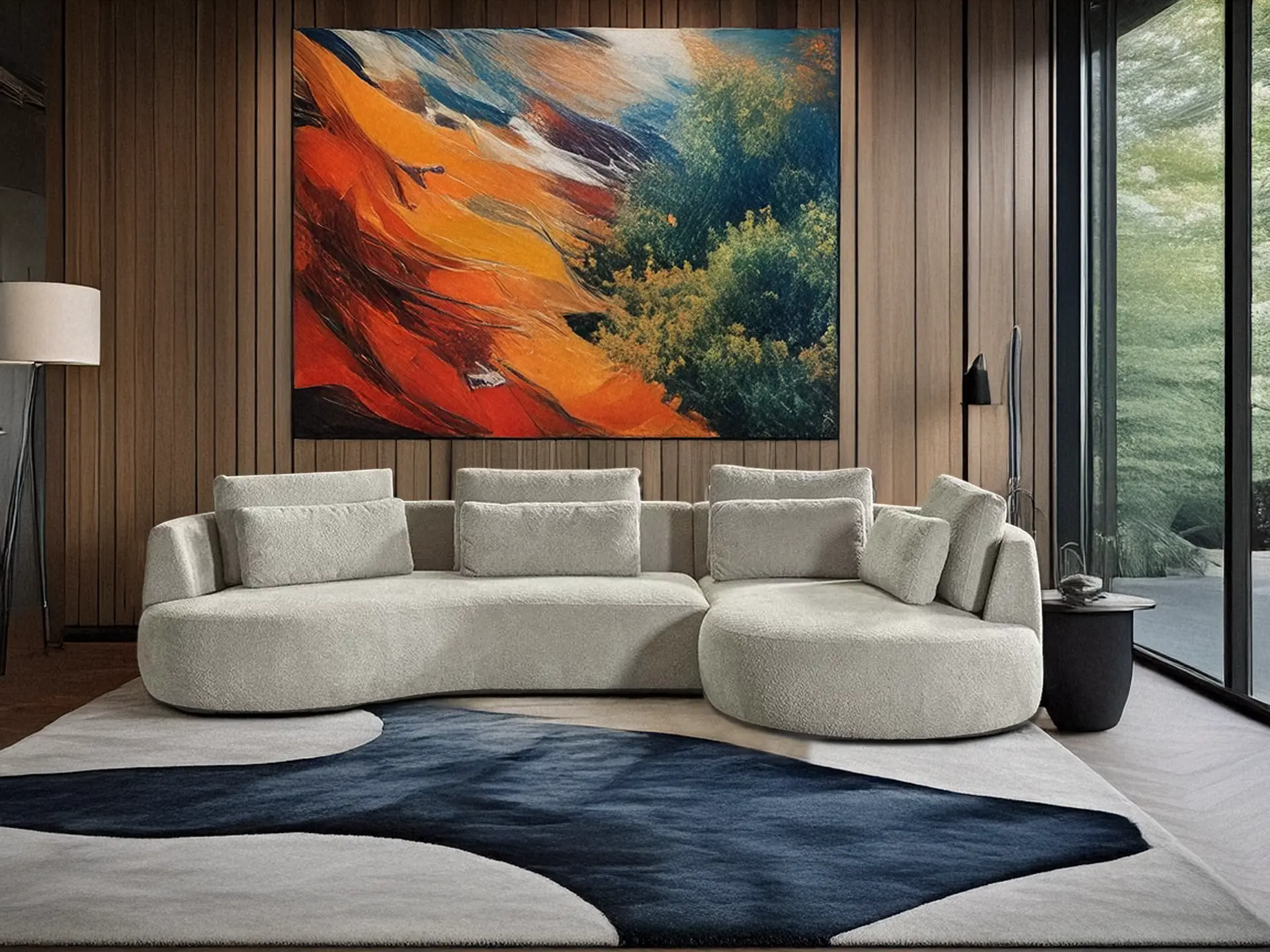 salon angle contemporainnen tissu Volga salon angle contemporainnen tissu Volga