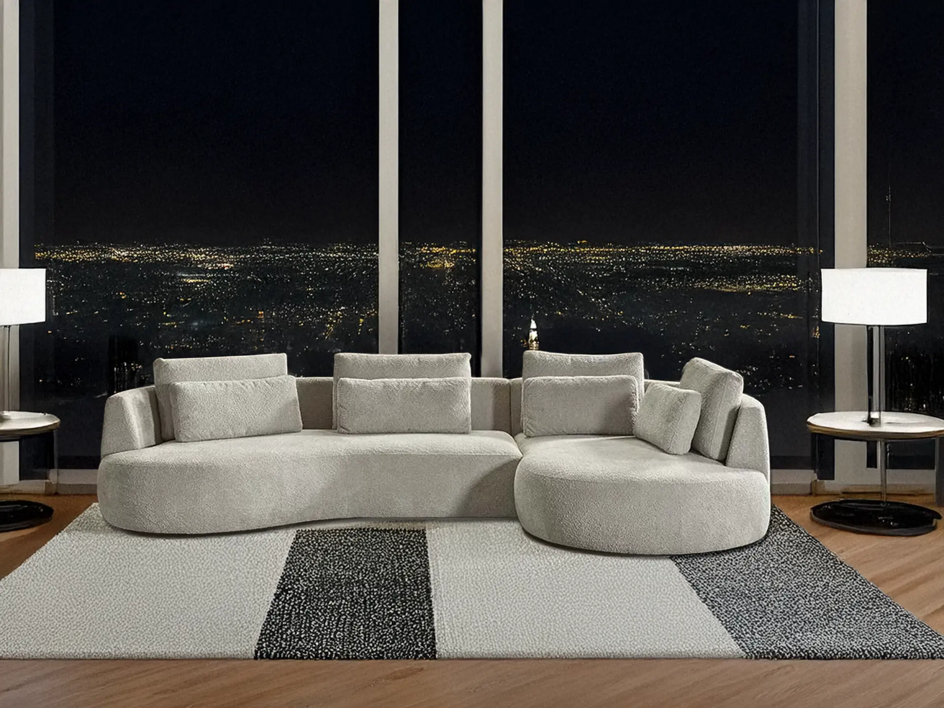 salon angle contemporainnen tissu Volga salon angle contemporainnen tissu Volga