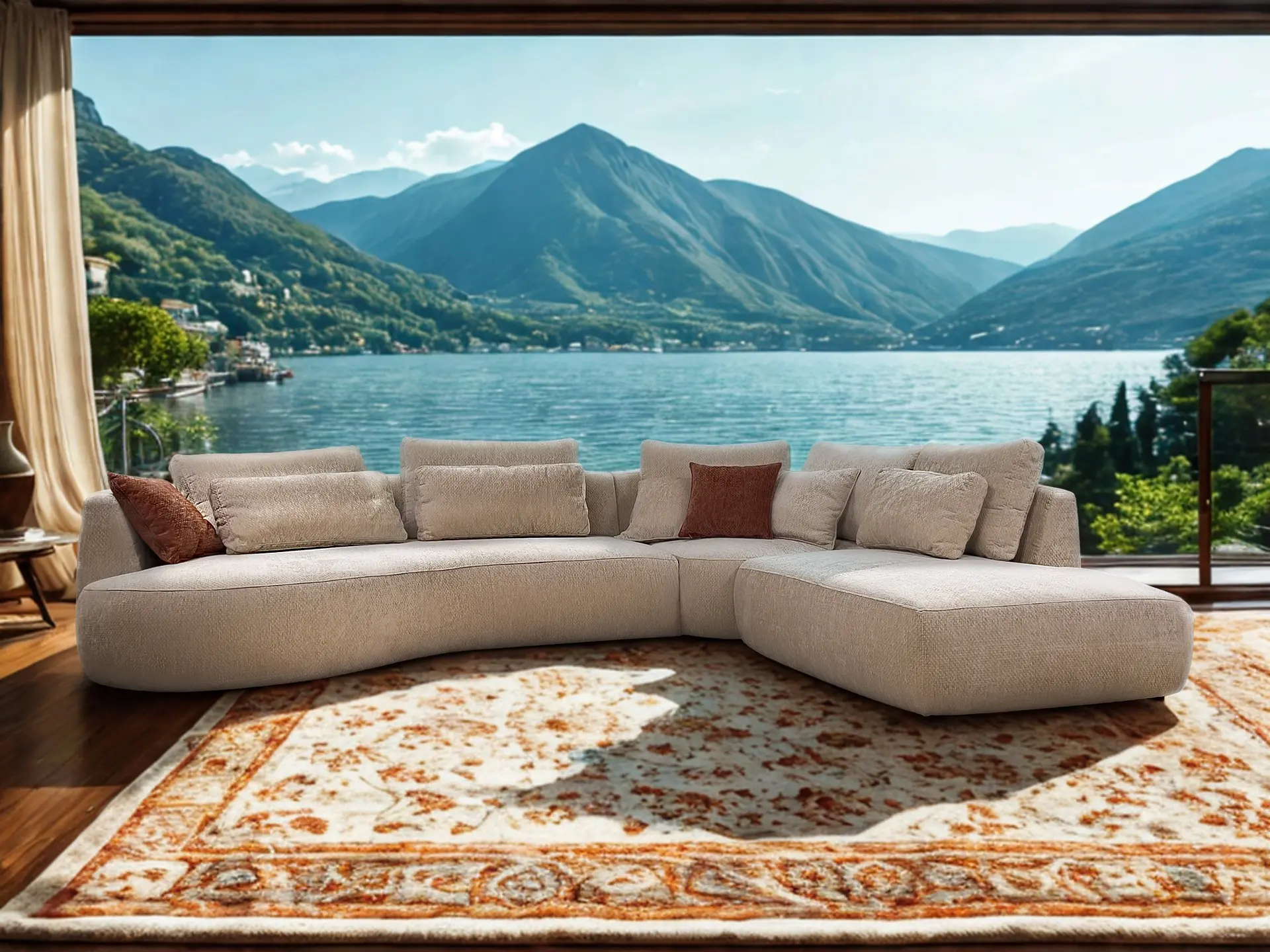 salon angle contemporainnen tissu Volga salon angle contemporainnen tissu Volga