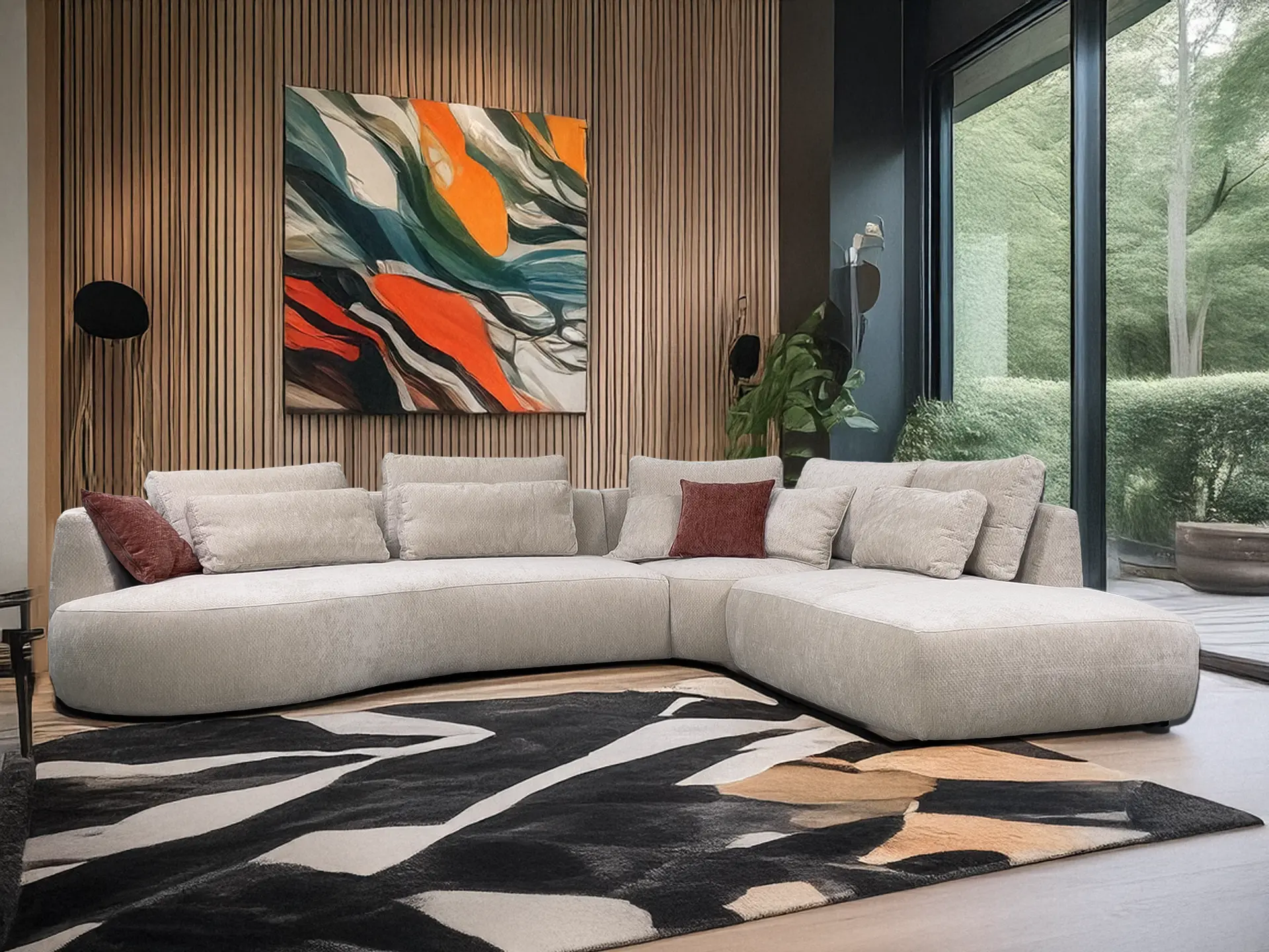 salon angle contemporainnen tissu Volga salon angle contemporainnen tissu Volga