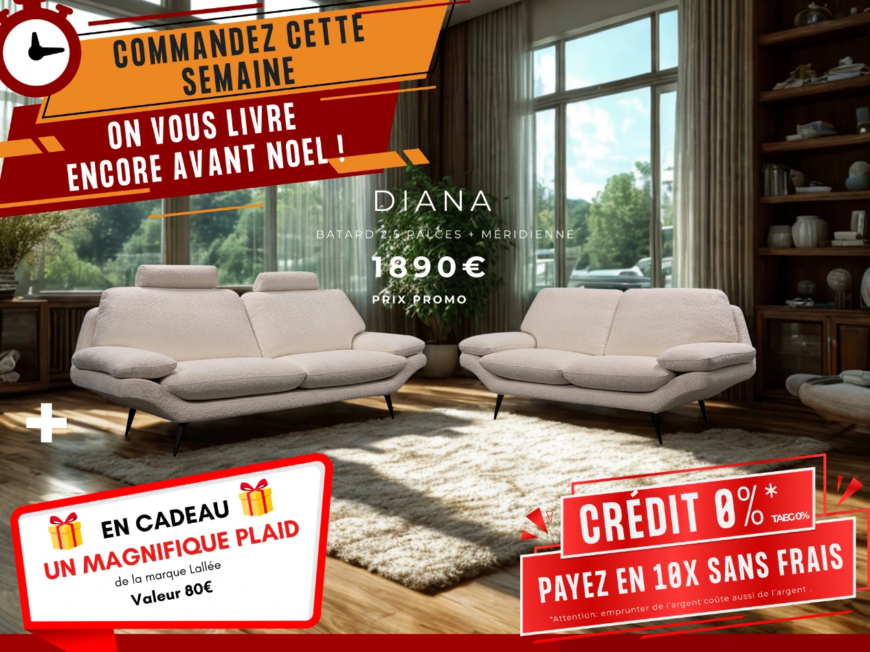 salon contemporain 3+2 tissu bouclette beige